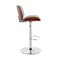 Armen Living Brock Adjustable Gray Faux Leather and Walnut Wood with Chrome Finish Bar Stool LCBCBAWAGR - alternate 9